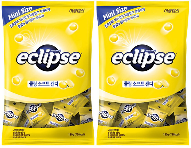 이클립스 쿨링소프트캔디 180 x2 또는 x3 청포도/레몬 !주문옵션확인필수!, 180g, 2개
