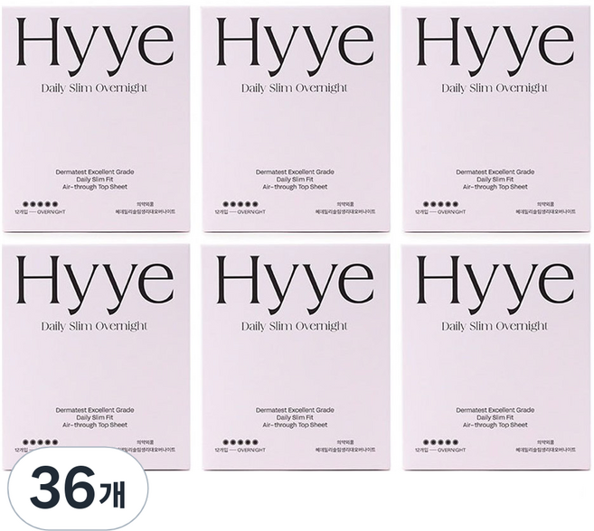 혜 데일리슬림 생리대, 오버나이트, 12개입, 36개