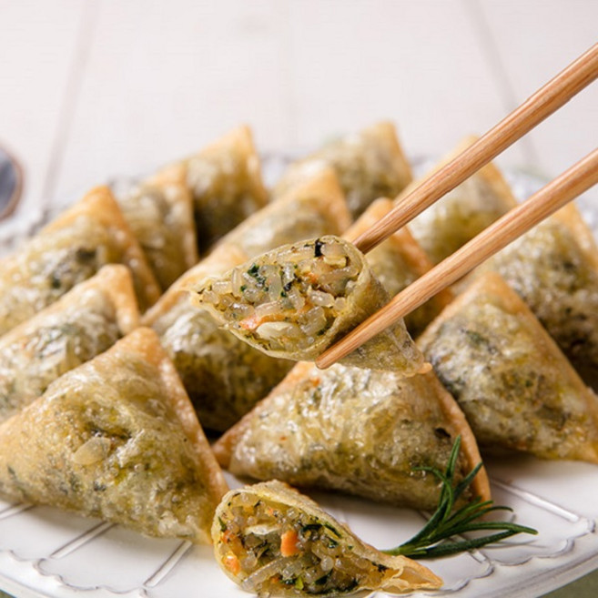 당면 잡채 들어있는 삼각 당면만두 야끼 잡채 납작 군만두 2kg, 5개