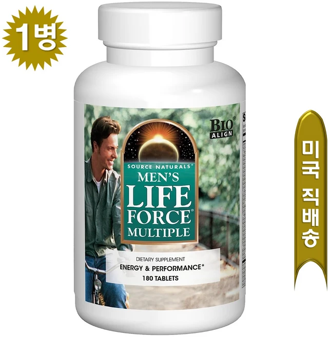 [사은품증정] 소스 네츄럴스 남성용 라이프 포스 멀티플 180정 Source Naturals Mens Life Force Multiple 180 tablet, 1개 - 쿠팡