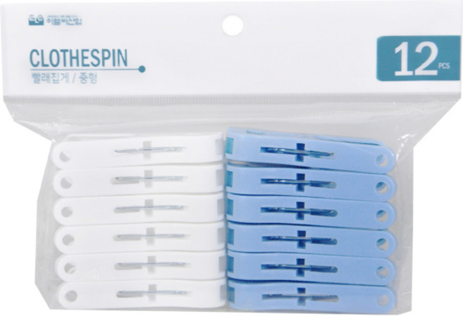 이엘씨 빨래집게 중 12P 생활용품 > 세탁용품 빨래줄/빨래집게, 상세페이지참조