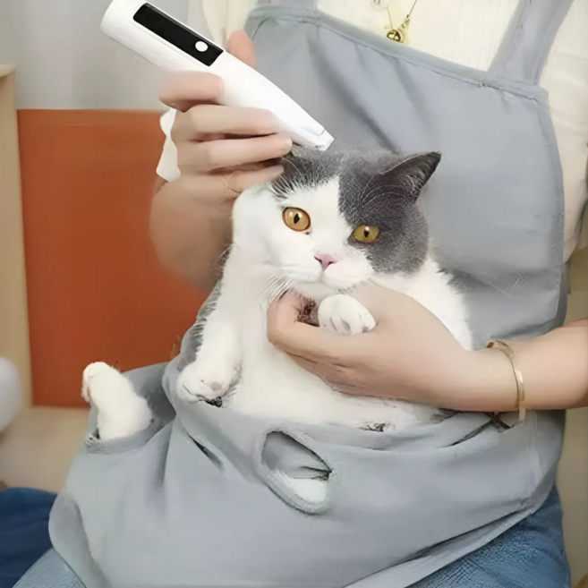 허그마이펫 고양이 미용 발톱깍이 앞치마, 1개, 소프트형