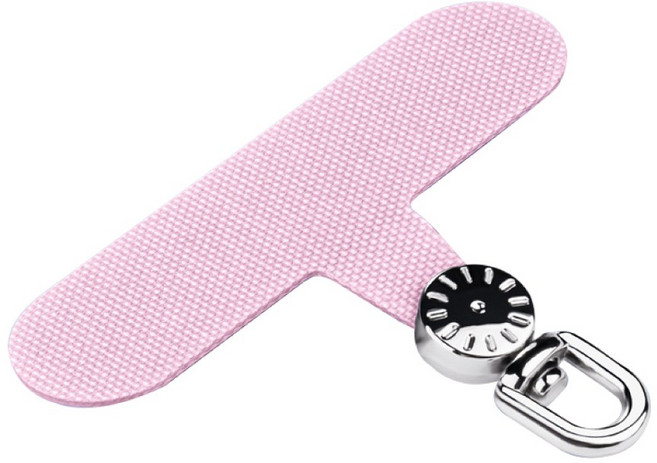 金士曼 手機掛繩夾片 - 免掛繩孔手機吊繩固定片 T字旋轉型 粉色, T字旋轉型 / 粉色, 1個