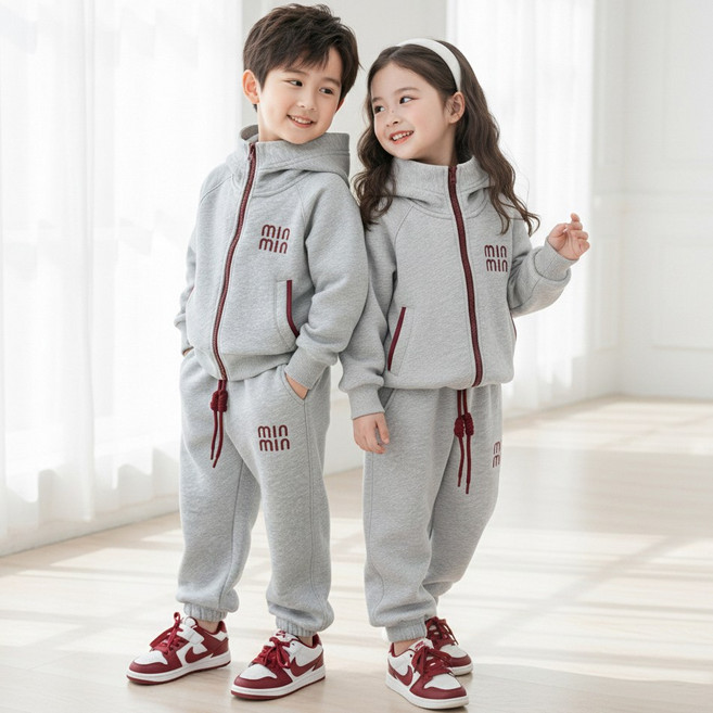달콩슈 아동용 트레이닝복 세트 상하의 후드 집업 조거 팬츠 DKW203