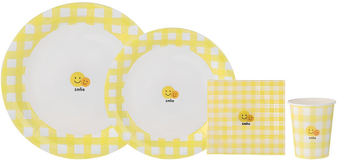 이와이엔스토리 코코 해피 스마일 파티 접시 25종 세트, 2세트