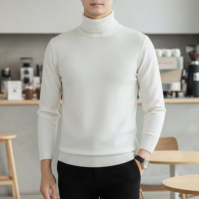 와우MD 남성 울 터틀넥 니트 긴팔 목폴라 기본 베이직 겨울 이너