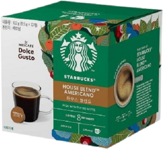 돌체구스토 스타벅스 하우스 블렌드 캡슐커피, 8.5g, 12개입, 2개
