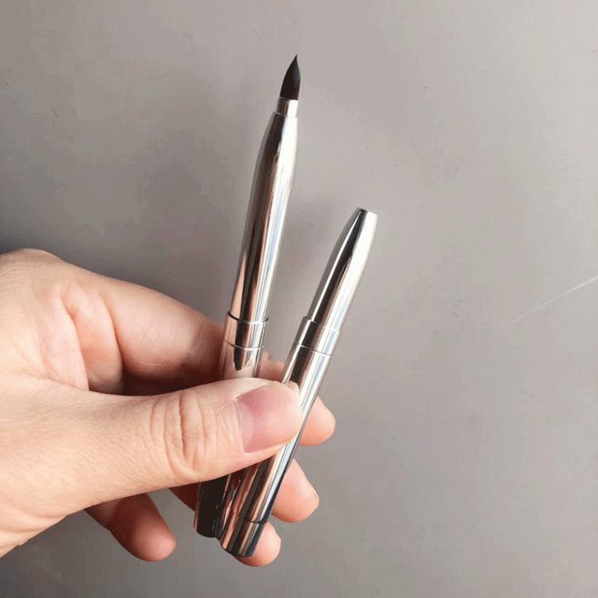 입술 브러쉬 립라인 세필 립솔 뷰티소품, 1개, 2-립브러쉬-골드