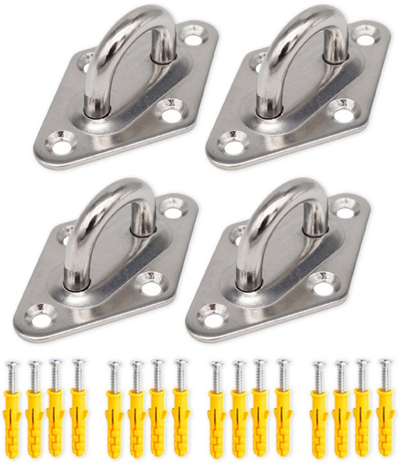 스텐패드 아이 칼블록세트 다이아몬드형 벽고정 천막고정 다용도걸이 고정 후크 벽고리, 1세트