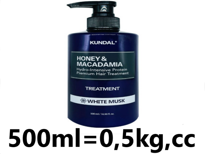 쿤달 허니 앤 마카다미아 헤어 트리트먼트 화이트머스크향, 500ml, 20개