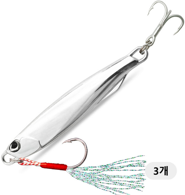 치승 CD 크롬 메탈지그 루어낚시, 3개, 80g, 실버