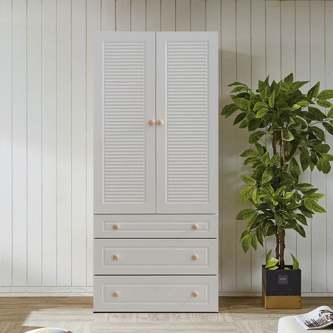 웰튼 하프원갤러리800 서랍형 이불장 옷장 장롱 ( 3서랍장롱 1통), 화이트