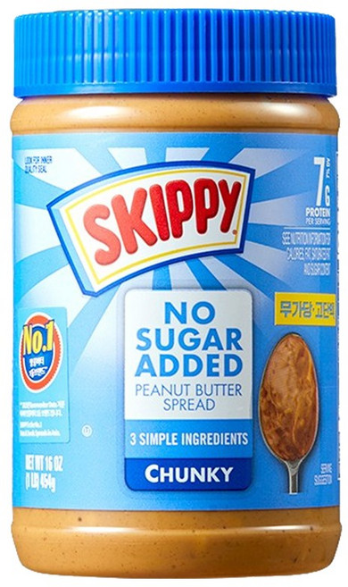 스키피 땅콩버터 노슈거에디드 청크, 454g, 1개
