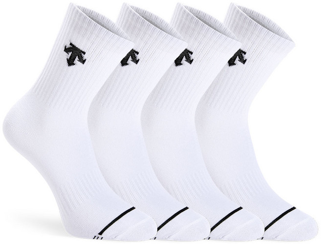 데상트 여성 버텀로고 중목양말 4P_WH, FREE, 4족세트_WH