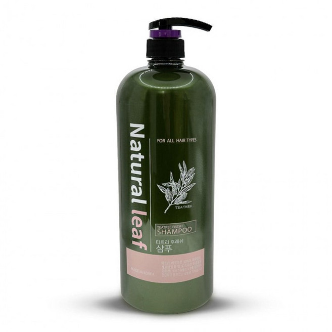 내추럴리프 에센스 티트리샴푸 계면활성제가 없는 샴푸, 1개, 1.5L