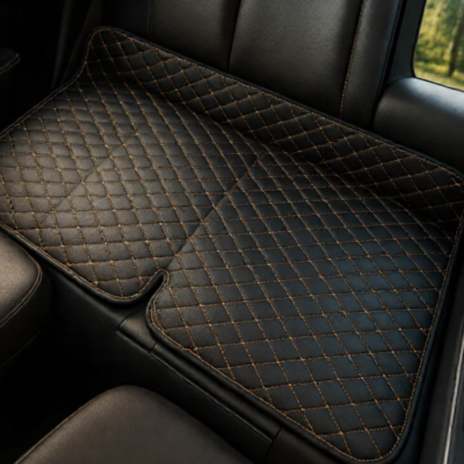 스노우캘리 차량용 뒷자석 확장 접이식 평탄화 차박매트 보드, 골드블랙