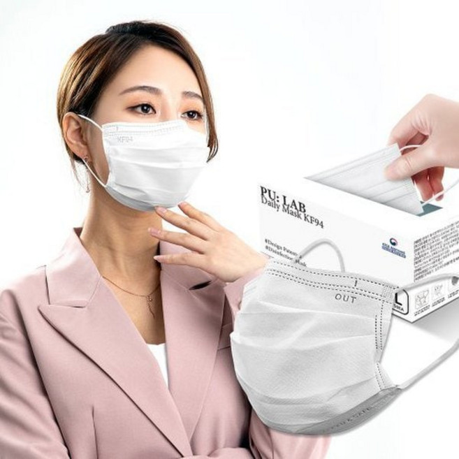 [퓨랩] 숨쉬기 편한 덴탈형 KF94마스크 화이트/블랙 혼합 구성 국내생산 (50매입X2ea)