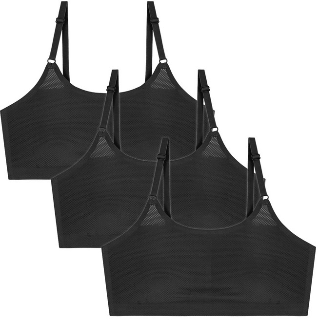 엘라운지 심리스 메쉬 스트링 브라탑 3매