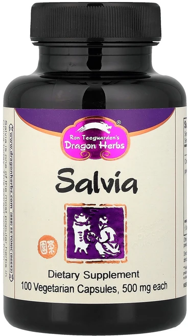 Dragon Herbs Salvia 500 mg 100 Vegetarian Capsules, 1개, 100정 - 쿠팡