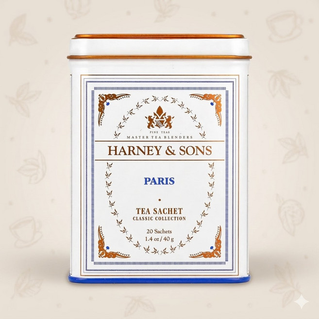 Harney & Sons(하니앤손스) 클래식 컬렉션 파리 Paris 프리미엄 홍차 향좋은 홍차 디저트티 얼그레이 블랙티 밀크티 추천, 20개입, 1개, 2g