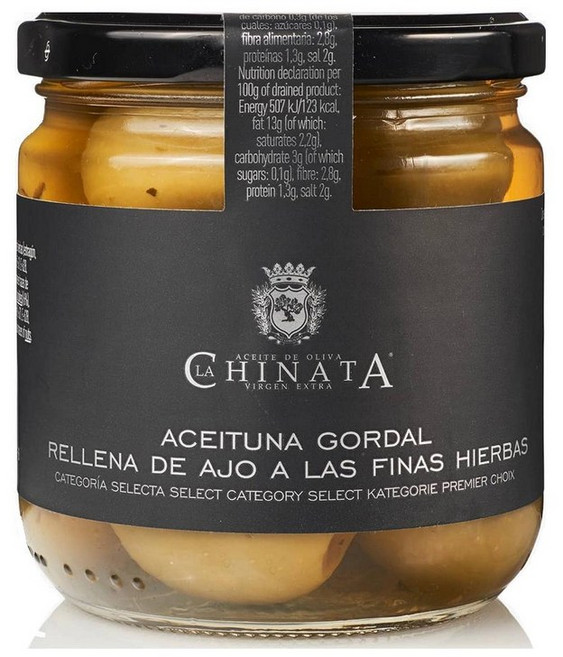 스페인 라치나타 LA CHINATA Gordal Olive Garlic Herb 갈릭 고급 허브 고르달 올리브, 1개