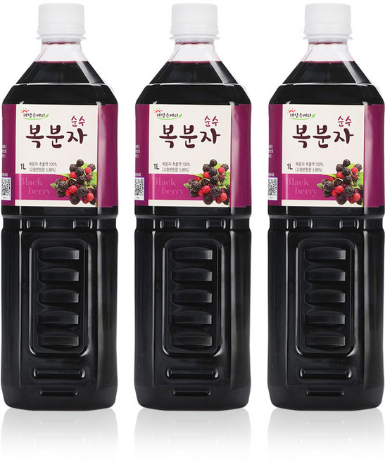 해담은베리 맛있는 복분자 원액, 1L, 3개