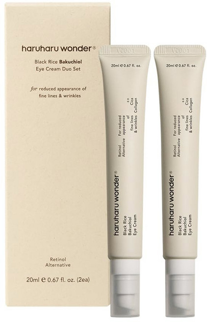 하루하루 원더 블랙 라이스 바쿠치올 크림 0.67 fl.oz / 20ml | 안티에이징 주름 관리 천연 레티놀 대체제 크루얼 프리 EWG-그린, 0.67 Fl Oz (Pack of 2)