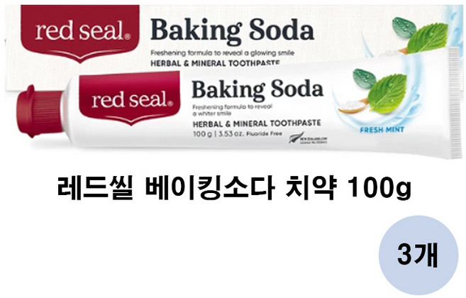 레드씰 베이킹 소다 치약, 100g, 3개