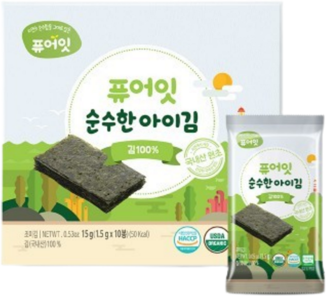 퓨어잇 순수한 아이김, 15g, 1개, 김