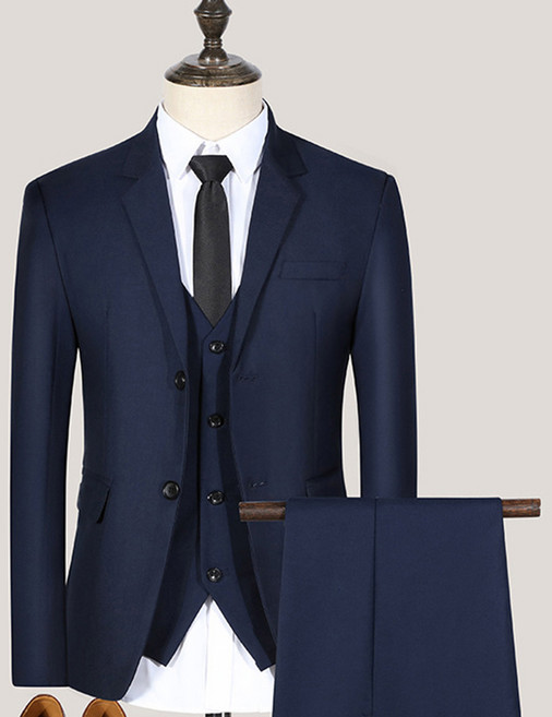 AOKADA 남성 정장 세트 슬림핏 베이직핏 수트 비즈니스 결혼식 하객룩 면접 오피스룩 들러리 남자 양복 바지 조끼 3종