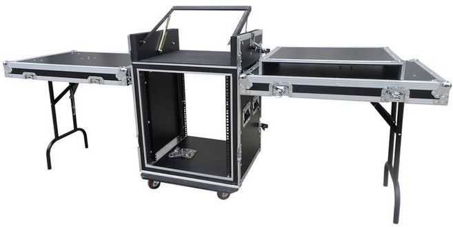 음향 렉 케이스 방송 박스 믹서 음향장비 캐비닛 12U, 12u 단층 3도어 좌우 작업대, 상세페이지 참고, 1개