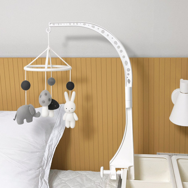 플라팜 아쿠아 아기 모빌거치대 신생아 아기침대 거치 모빌대, 화이트, 화이트