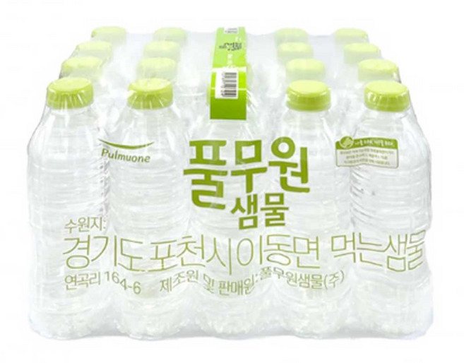 미네랄이 풍부한 풀무원샘물 330ML * 20병 1번들 투명한 무라벨 생수, 20개