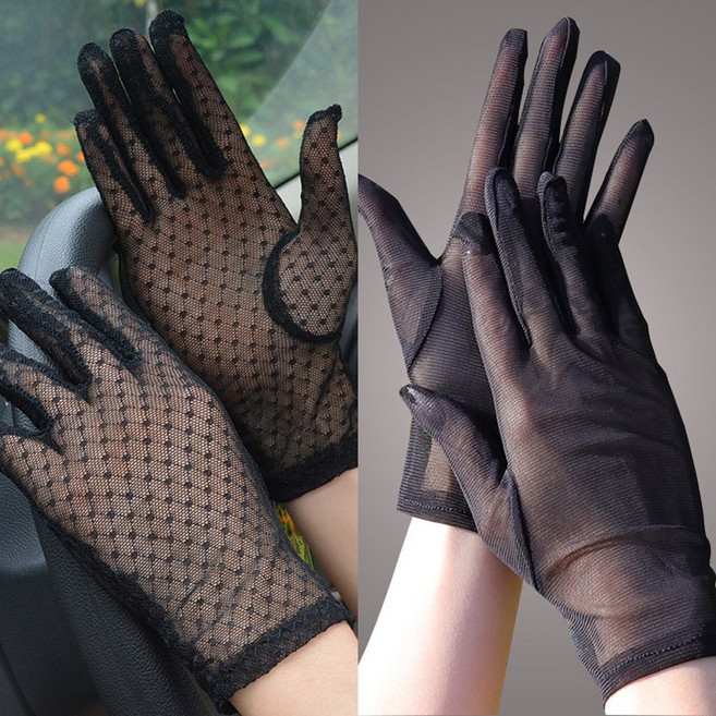 1+1 여름 여성 운전장갑 망사 반장갑 자외선차단 얇은 시스루 메쉬 운전용