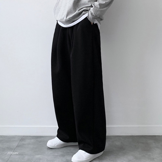 FITOJIM 남자 기모선택 원턱 와이드팬츠 벌룬 팬츠 츄리닝 트레이닝 바지
