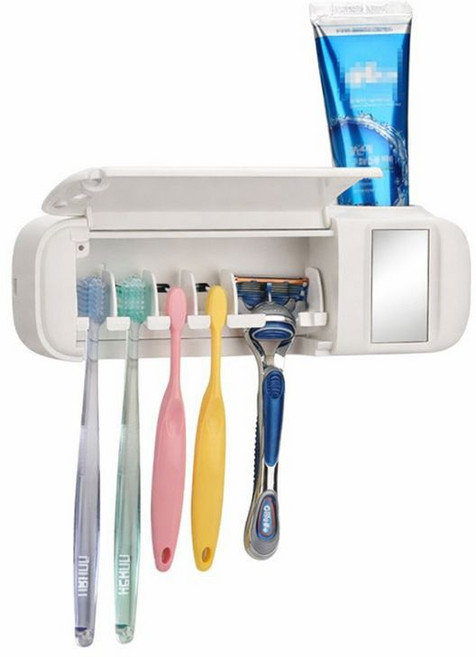 스마트케어 가정용 무선 칫솔살균기 TM-6000치약디스펜서, 그레이