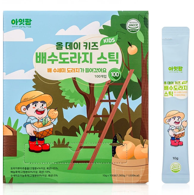 아잇팜 올데이 키즈 배수도라지 스틱, 10g, 100개 - 쿠팡