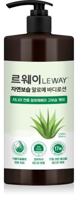 테온셀 르웨이 알로에 대용량 바디로션1000ml x 4개 자연보습 시니어 전용 고보습 바세린 함유, 1L
