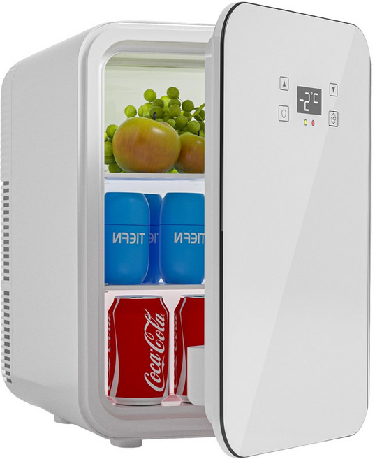 車載迷你冰箱 冷熱雙用 數位溫控 低噪音 環保材質 車家兩用, 淺灰色, 車載冰箱8L雙核數顯