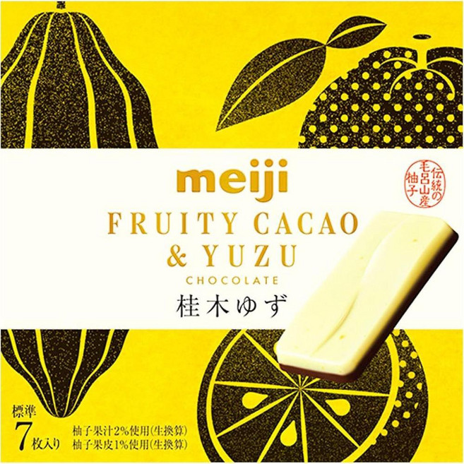 일본 메이지 프루티 카카오 유자 초콜릿 38g 6개세트