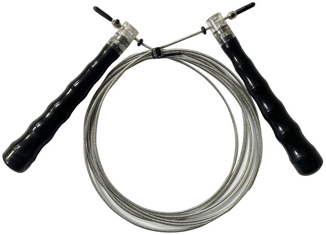 나리아오피스 컬러 와이어 줄넘기 다이어트 복싱 크로스핏 베어링 국내생산, 블랙