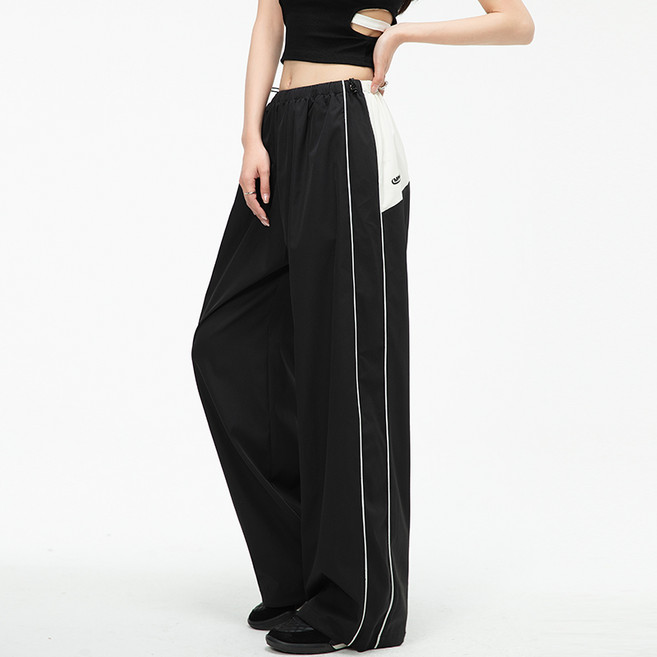 여자 봄 여름 밴딩 속건 트레이닝 바지 루즈핏 캐주얼 더블 조거 와이드 팬츠