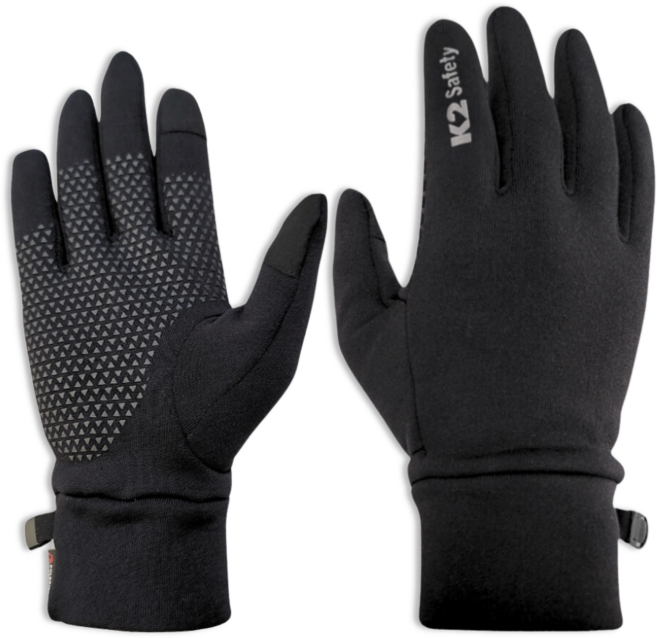 K2세이프티 폴라텍스트레치 장갑 방한 겨울, 블랙, 1개