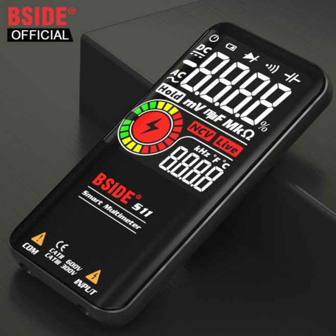 BSIDE S10 스마트 디지털 멀티미터 Profesional 9999 멀티 테스터 DC AC 전압 커패시터 옴 다이오드 USB 충, 01 CHINA, 01 S10 with Bag