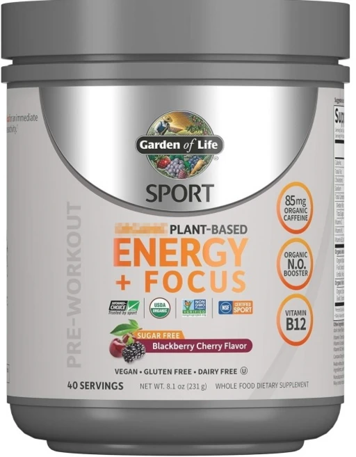 가든오브라이프 스포츠 플랜트 베이스드 에너지 + 포커스 블랙베리 체리, 231g, 1개 - 쿠팡