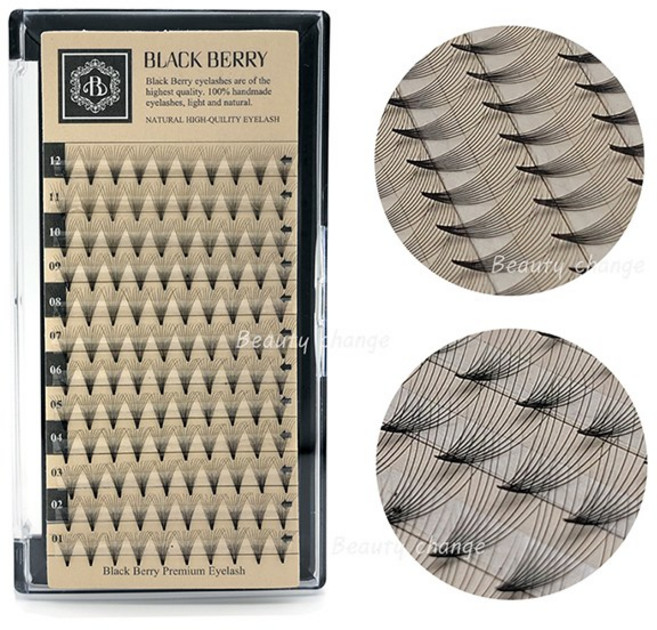 블랙베리 러시안볼륨 10D 닭발래쉬 속눈썹연장재료, 10D C컬 12mm, 1개
