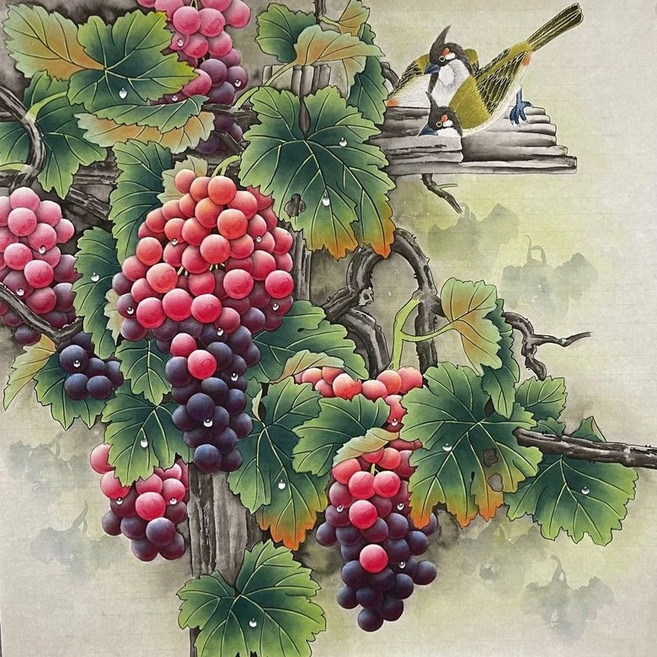 재물포도 부귀새 우드 조각퍼즐 청포도 적포도 행운 건강 재물복 수확하는 과일 동양화 풍수 직소퍼즐 부모님 선물 300 500 1000피스, 부귀새와 재물포도 퍼즐02, 300피스(퍼즐유액없음), 1개