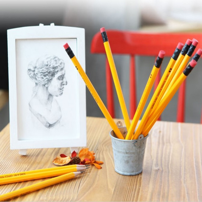 제삼오스토어 지우개연필(2B) 72개입1세트 드로잉연필 무한연필 학교교구 학생문구