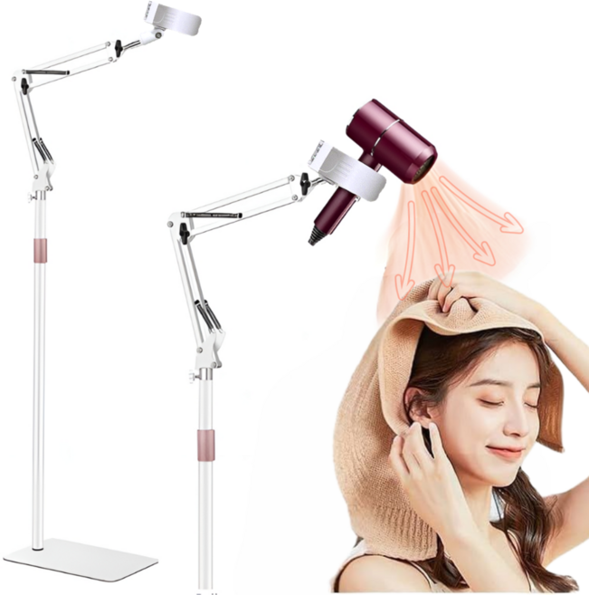 [편안함 200%] 모딩 헤어 드라이기 스탠드 무타공 강아지 핸즈프리, 1개, 화이트