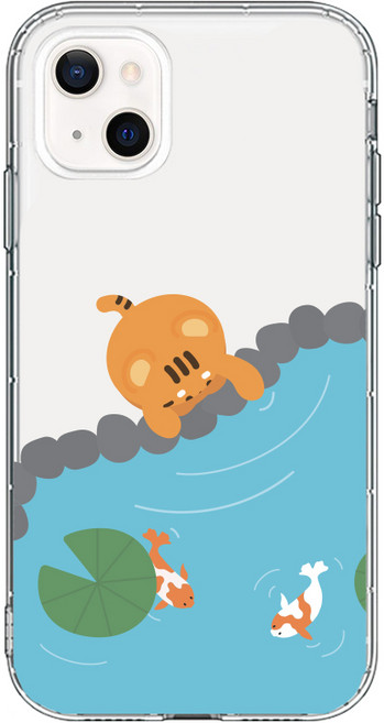 핫티몰 첨벙첨벙 잉어 귀여운 데일리 투명 젤리 휴대폰 케이스